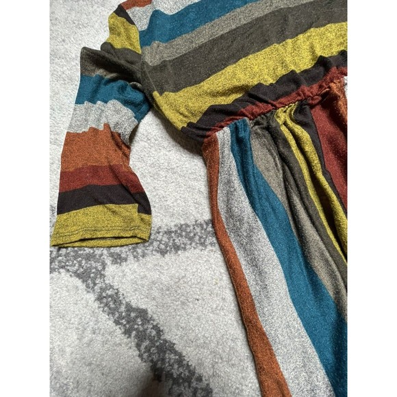 Egy California Women's Size XL Mocha & Blue Striped Dress - Picture 3 of 7